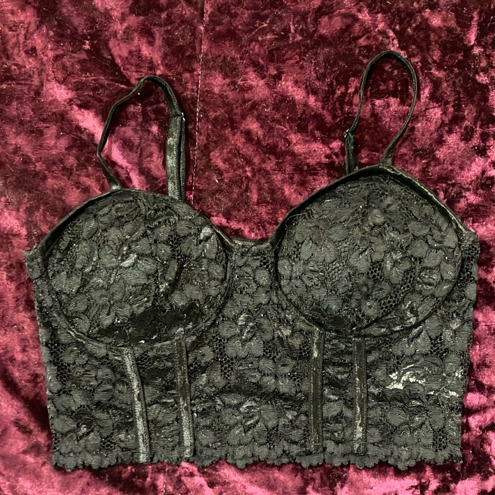 Elegant Black Lace Bustier